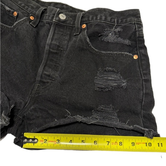 Levi’s Premium 501 High Rise Shorts Distressed Black - Women’s 30 - Picture 5 of 9